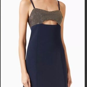 ✨ Michael Kors Navy & Gold Embellished Dress – NWT ✨